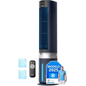 MIDEA Climatizador Evaporativo 3 en 1 con Control Remoto - Ventilador de Agua, Enfriador de Aire, y Humidificador con 6