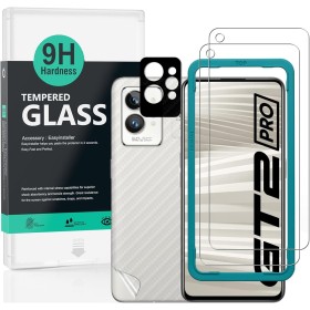 Ibywind Cristal Templado para Realme GT 2 Pro 5G 6.7",[2 Piezas],con Metálico Protector de Lente de Cámara,Atrás Pegatina