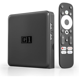 G1 Android TV Box - 4K60fps Smart TV Box Compatible con Google y Netflix Certificado, Compatible Dolby Vision-Digital, 4GB 32GB