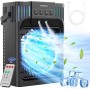 FethFire Aire Acondicionado Portatil Silencioso,1200ML Enfriador de Aire con Mando,3 Velocidades,3 Modos,2-8H Timer,7 LEDs,10W