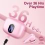 Auriculares Inalámbricos, Bluetooth 5.3 con HD Micrófono HiFi Estéreo Pantalla LED, Reducción de Ruido, 13 mm Controlador