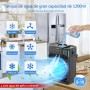 FethFire Aire Acondicionado Portatil Silencioso,1200ML Enfriador de Aire con Mando,3 Velocidades,3 Modos,2-8H Timer,7 LEDs,10W