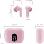 Auriculares Inalámbricos, Bluetooth 5.3 con HD Micrófono HiFi Estéreo Pantalla LED, Reducción de Ruido, 13 mm Controlador