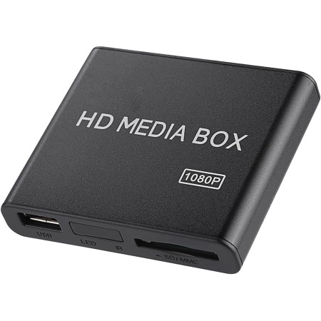 Reproductor Multimedia, Mini 1080p Full HD Ultra Digital Media Player Box, Compatible con USB MMC RMVB MP3 AVI MKV (Enchufe de