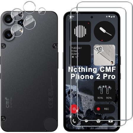 Lutree para Realme 14 5G/ Realme 14T Cristal Templado, 2+2 Piezas Protector de Pantalla + Protector de Lente de Cámara, Dureza