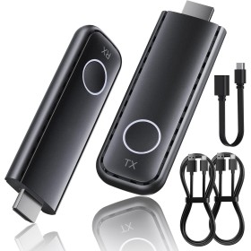 Aceele Transmisor y Receptor HDMI Inalámbrico, Decodificación 4K Salida 1080P, 2.4G/5.8G Extensor HDMI con 165FT de Alcance de