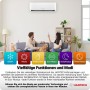 HANTECH Split aire acondicionado H-PRO función de calefacción y refrigeración, filtro de aire, WIFI, material de montaje (9000