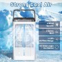 Aire acondicionado portátil, ventilador de 1.5L, 4 velocidades, iluminación LED de 7 colores, 2 funciones de pulverización y