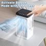 Aire acondicionado portátil, ventilador de 1.5L, 4 velocidades, iluminación LED de 7 colores, 2 funciones de pulverización y