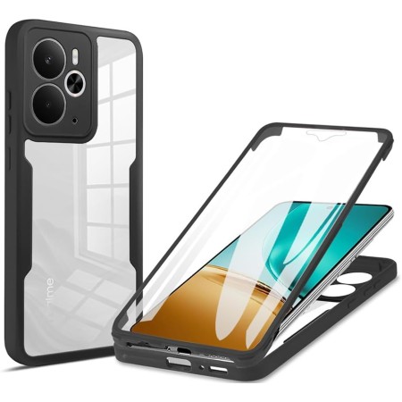 SEAHAI Transparente Funda para Realme 14 5G / Realme 14T 5G, con Protector de Pantalla Incorporado, Antigolpes Militar PC + TPU