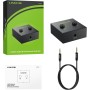 LiNKFOR Conmutador de Audio Estéreo 3.5mm,Mini Conmutador de Audio Bidireccional 2(1)-In-1(2)-out con 3.5mm Cable,Switch de