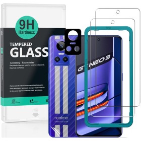 Ibywind Cristal Templado para Realme GT Neo 3 5G 6,7",con Metálico Protector de Lente,Resistente a los arañazos