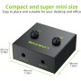 LiNKFOR Conmutador de Audio Estéreo 3.5mm,Mini Conmutador de Audio Bidireccional 2(1)-In-1(2)-out con 3.5mm Cable,Switch de