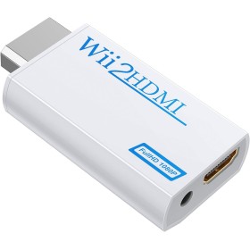 GANA Wii a HDMI Adaptador, Wii a HDMI convertidor Conector con Salida de vídeo de 1080p/720p y 3,5 mm Audio - Soporta Todos los