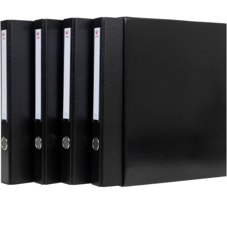 Grafoplás 7282410. Módulo de 4 Archivadores con 2 Anillas de 25mm, Negro