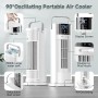 Aire Acondicionado Portátil, Ventilador con Refrigeración por agua, Humidificador con Mando a Distancia, Depósito de agua de 700