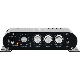 Ocnvlia Amplificador de Potencia -838 HiFi de 2.1 Canales, Amplificador de Sonido de Graves Estéreo de 80 W X 2 con Salida de