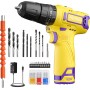 12 V Taladro Atornillador, PULITUO Taladro Eléctrico Compacto con 1.5Ah Batería, 2 Velocidades, 1 Hora de Carga Rápida, 10mm
