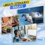Aire Acondicionado Portátil, Ventilador USB 3 en 1 con Refrigeración Líquida, Tanque de Agua de 500ML, 3 Velocidades, Luces de 7