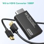 GANA Wii a HDMI Adaptador, Wii a HDMI convertidor Conector con Salida de vídeo de 1080p/720p y 3,5 mm Audio - Soporta Todos los