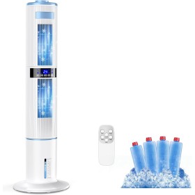 Aire Acondicionado Portátil Sin Tubo, Enfriador de Aire Silencio 65 W, con Modo Dormir, Temporizador de 1-24 Horas, 4 Modos,