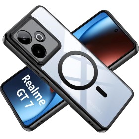 Tieeyivv Funda Magnética para Realme GT 7/ GT 7T 5G Case Compatible con MagSafe, Frame Funda de Silicona Flexible + PC Acrílico