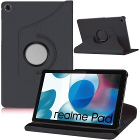 Dlahaby Funda para Realme Pad de 10,4 pulgadas, rotación de 360 grados, piel sintética, con función atril, funda protectora para