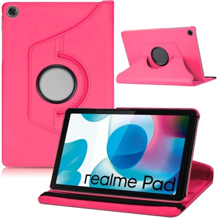 Dlahaby Funda para Realme Pad de 10,4 pulgadas, rotación de 360 grados, piel sintética, con función atril, funda protectora para