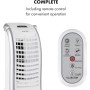 Klarstein Aire Acondicionado Portatil 4 en 1, Climatizador Aire 65 W Silencioso, Modo Noche 6L Humidifiicador, Ventilador,