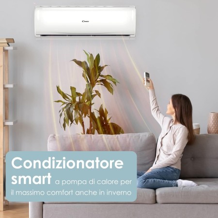 Candy Pure Aire acondicionado inteligente, climatizador monosplit con unidad exterior e interior 12 000 BTU, 20 dBA, con bomba