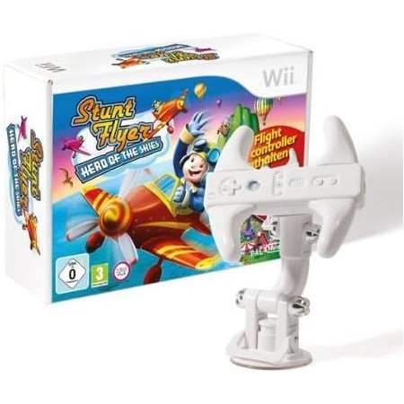 pack nintendo wii stunt flyer hero of the skies + manche pilotage