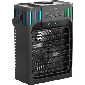 Aire acondicionado portátil 4 en 1 con 3 velocidades, 3 modos y 7 ventiladores LED con mando a distancia, temporizador 2-8H,