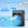 Aire acondicionado portátil 4 en 1 con 3 velocidades, 3 modos y 7 ventiladores LED con mando a distancia, temporizador 2-8H,