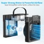 Aire acondicionado portátil 4 en 1 con 3 velocidades, 3 modos y 7 ventiladores LED con mando a distancia, temporizador 2-8H,