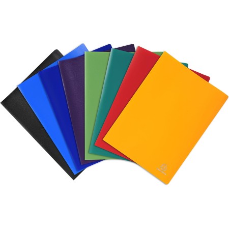 Exacompta 8510E - Lote de 25 carpetas de 10 fundas PVC, A4, multicolor