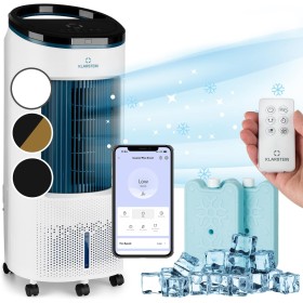 Klarstein IceWind Plus Climatizador Evaporativo – 4 en 1: Ventilador, Enfriador, Humidificador & Purificador, 330 m³/h, Control