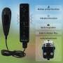 OSTENT 2 en 1 Mando a Distancia Construido en Motion Plus + Nunchuk para Nintendo Wii Juego - Negro