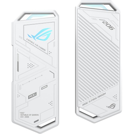 ASUS ROG Strix Arion White Edition - Caja de SSD M.2 NVMe (USB3.2 Gen 2 de Tipo C 10 Gbps, Cables USB-C a C y USB-C a A,