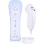 OSTENT 2 en 1 Mando a Distancia Construido en Motion Plus + Nunchuk para Nintendo Wii Juego - Negro