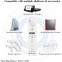 OSTENT 2 en 1 Mando a Distancia Construido en Motion Plus + Nunchuk para Nintendo Wii Juego - Negro