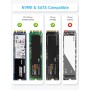 Beikell Carcasa M.2 NVMe SSD, Sin Herramientas USB 3.2 Gen 2×1 10Gbps Carcasa Adaptador, Caja Disco Duro Soporte