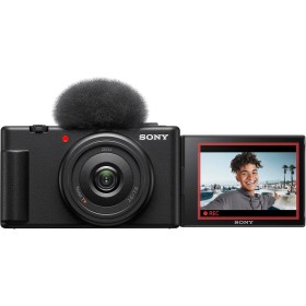 Sony ZV-1F Cámara Digital, para Vlogs, con Pantalla Multiángulo, Vídeo 4K, Cámara Lenta y Funciones para Vlog, Negra