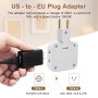 Momowin 2 Ladron Enchufes Plano，Enchufe Multiple Estados Unidos a Europa，Adaptador de Enchufe Plano con Rotación de 180°,