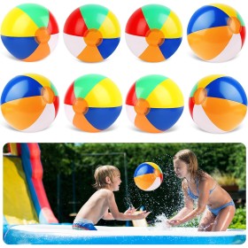 LWMTT 8 Piezas Pelota de Playa Hinchable Pelotas de Agua Inflables Pelota de Piscina para Niños Adultos Pelota de Playa Inflable