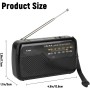 Radio de Portátil, Radios de Transistor Am FM Bolsillo Portátil Funciona con 2 Pilas AA, Radio de Pequeña de Bolsillo Viaje