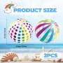 LUMOOM 2 pelotas de agua hinchables, 40 cm, pelotas de playa hinchables con válvula de seguridad, bolas de agua a rayas de