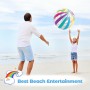 LUMOOM 2 pelotas de agua hinchables, 40 cm, pelotas de playa hinchables con válvula de seguridad, bolas de agua a rayas de