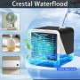 Aires Acondicionados Pequeños, Ventilador USB 3 en 1 con Refrigeración por Agua Tanque de 500 ml 3 Velocidades 7 Luces Colores