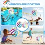 LUMOOM 2 pelotas de agua hinchables, 40 cm, pelotas de playa hinchables con válvula de seguridad, bolas de agua a rayas de