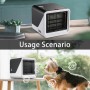 Aires Acondicionados Pequeños, Ventilador USB 3 en 1 con Refrigeración por Agua Tanque de 500 ml 3 Velocidades 7 Luces Colores